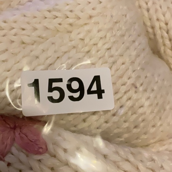 Needles & Yarn Women's Cardigan Sweater Ivory Floral Embroidered Size Medium - Picture 14 of 14